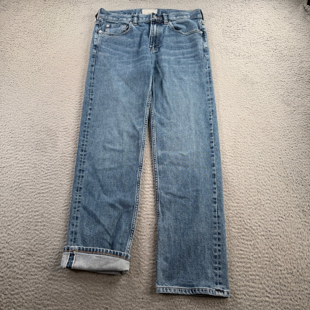 Everlane Selvedge Straight Fit Jean Mens 29x30 Blue Mid Wash Organic Denim
